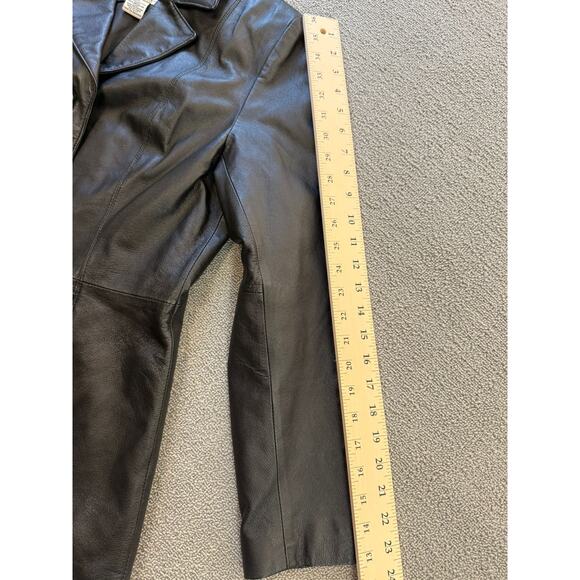 Sonoma Jean Company Small Women's Black Leather Jacket Zipper Closure - Picture 7 of 16